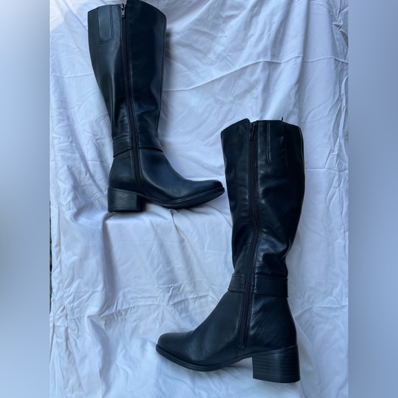 Naturalizer “Kelso” Black Leather Knee-High Boots - Picture 3 of 6
